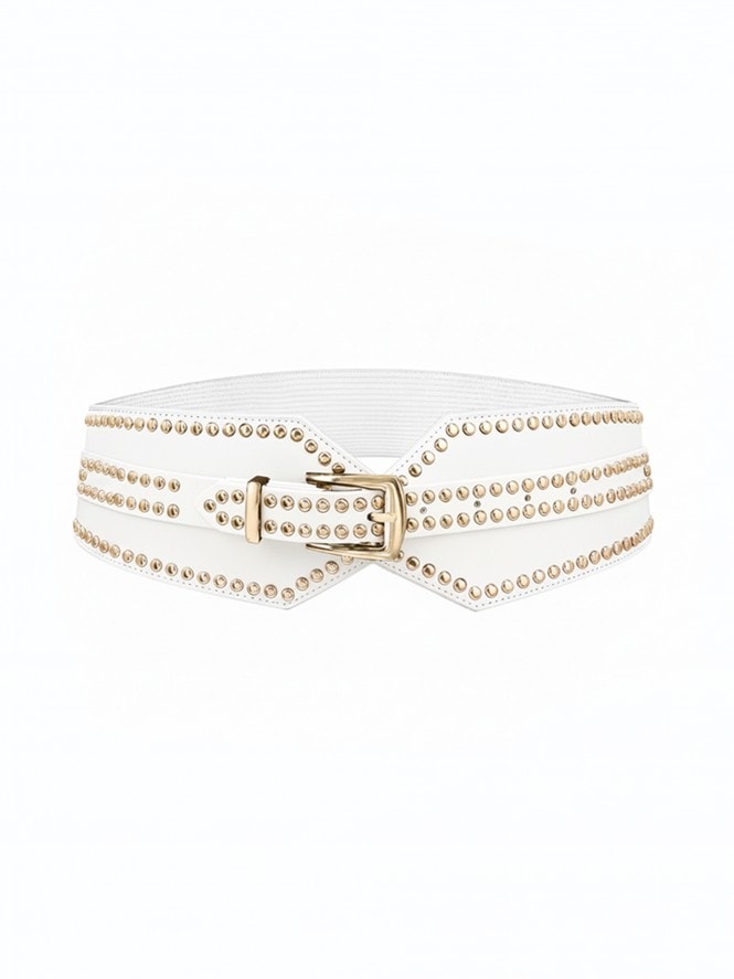 Studded Silhouette Cincher White