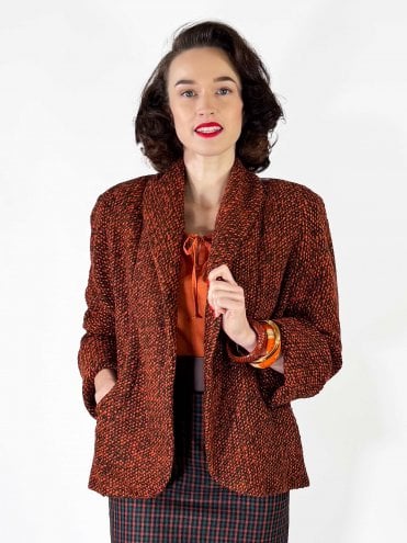 Swagger Jacket Black and Orange Knit