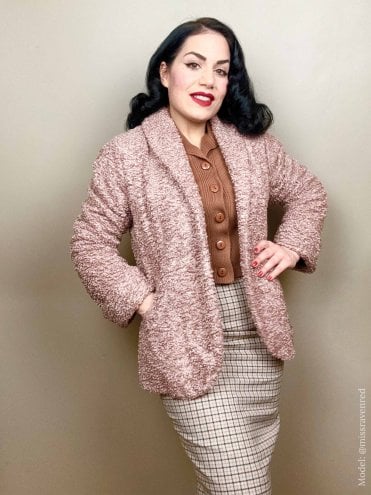 Swagger Jacket Faux Sheepskin Dusky Pink