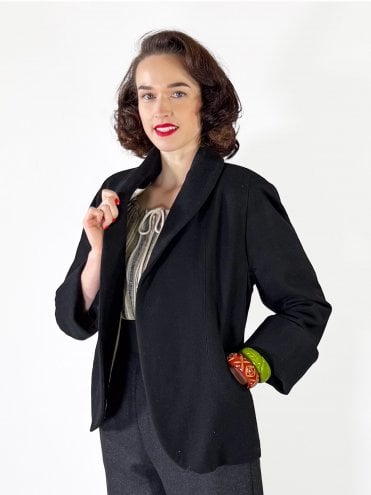 Swagger Jacket Faux Wool Grey