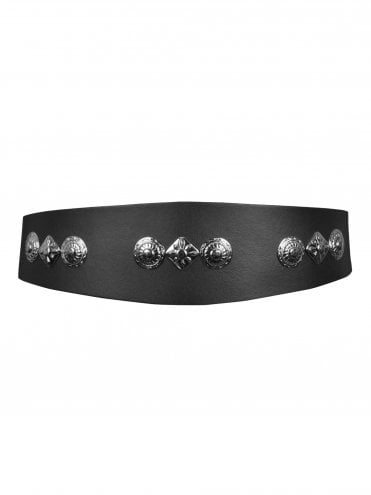 The Wasp Cinch Belt Concho Studs Black Leather