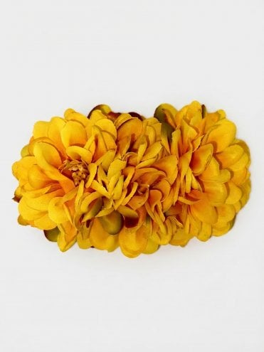 Triple Peony Yellow Hair Clip
