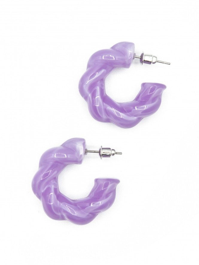 Twirl Hoops Earrings Lilac
