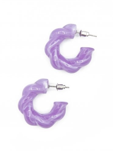 Twirl Hoops Earrings Lilac
