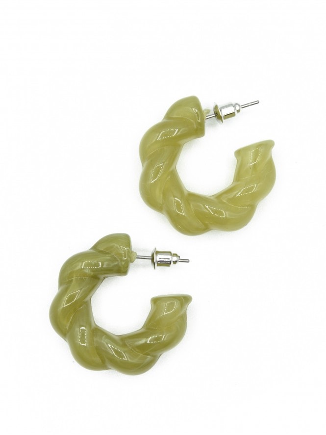 Twirl Hoops Earrings Sage