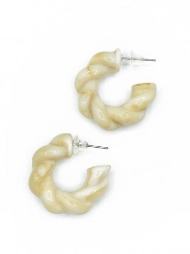 Twirl Hoops Earrings Vanilla