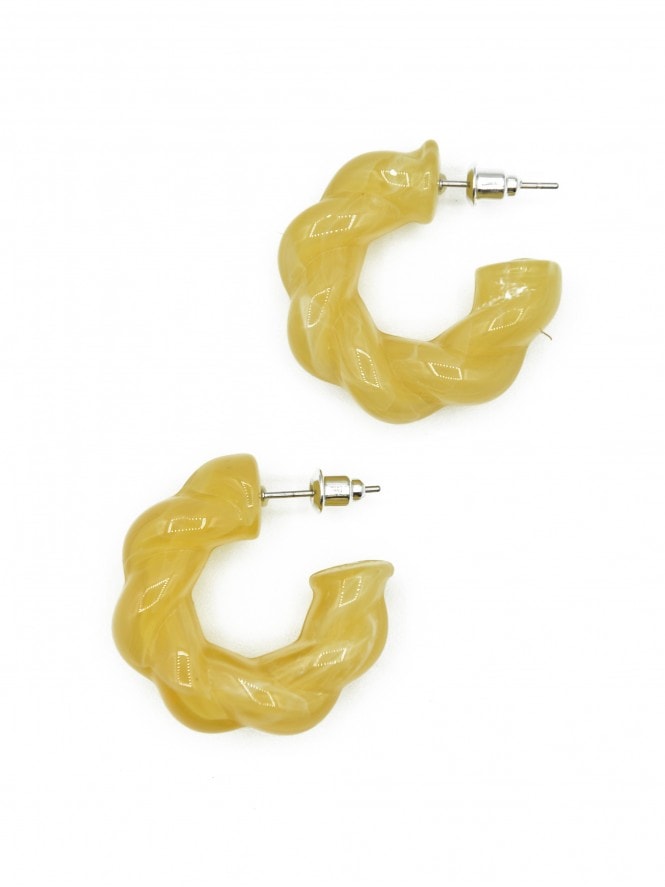 Twirl Hoops Earrings Yellow