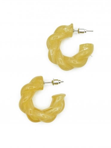 Twirl Hoops Earrings Yellow