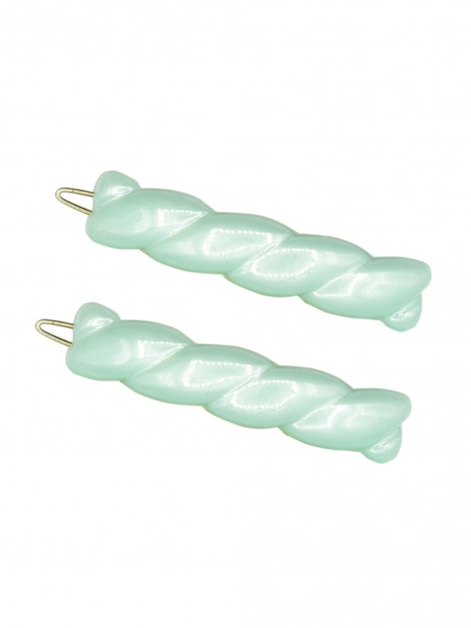 Vintage Twist Barrettes Set Mint