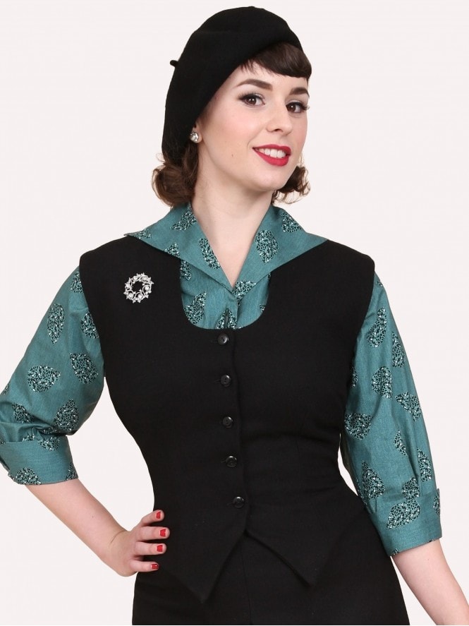 Waistcoat Wool Black