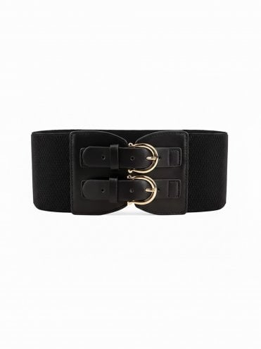 Wide Buckle Belt Black