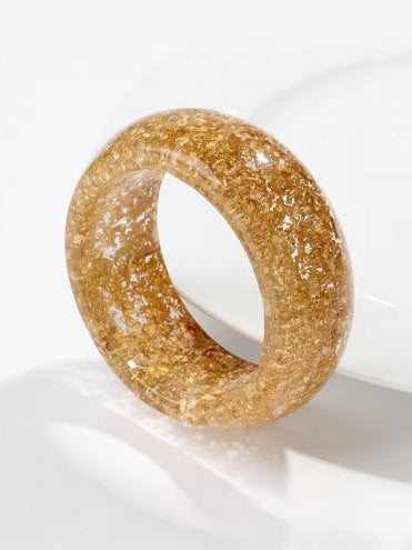 Wide Confetti Bangle Gold