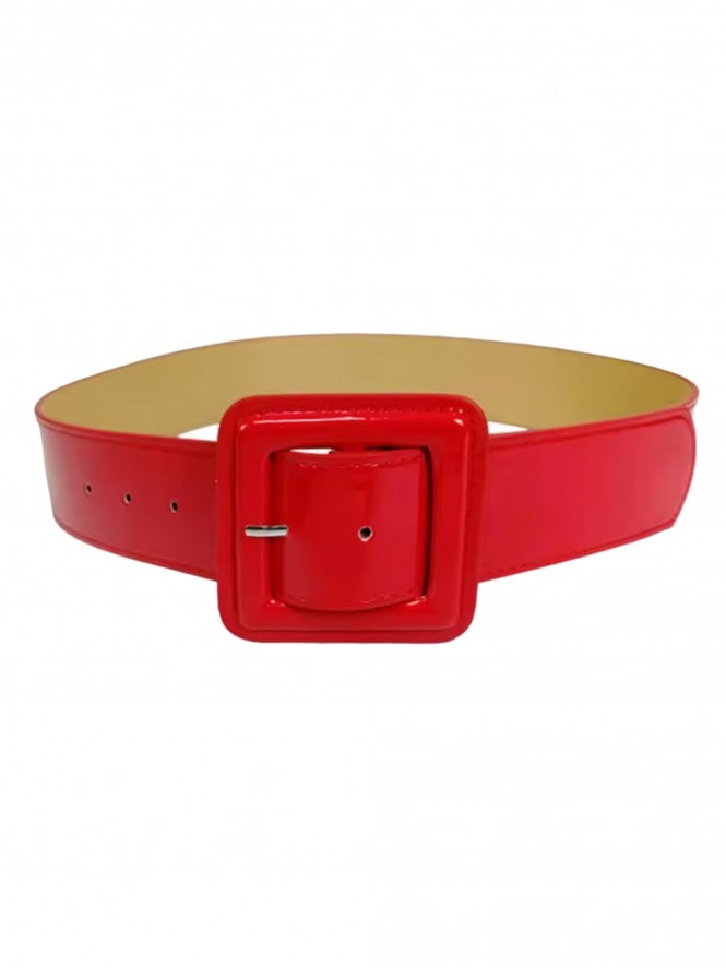 Wide Patent Belt Red