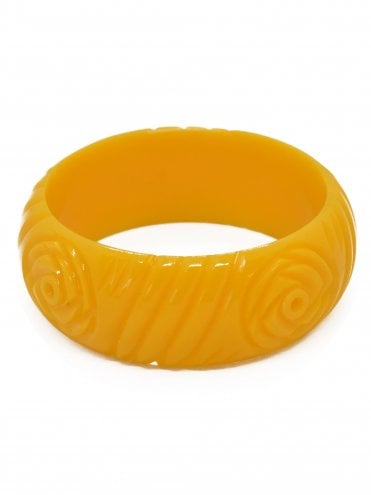 Wide Rose Carved Bangle Piccalilly