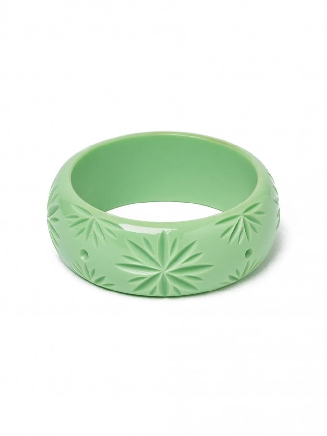 Wide Tea Heavy Carved Bangle