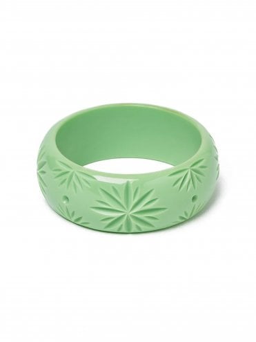Pastel Green resin vintage statement retro bangle inspired by 1950s fashion